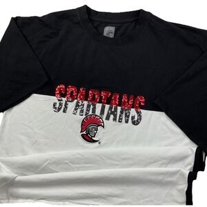 Game Day Couture Womens XL Spartans‎ Sequins Graphic T-Shirt Short Sleeve Gray